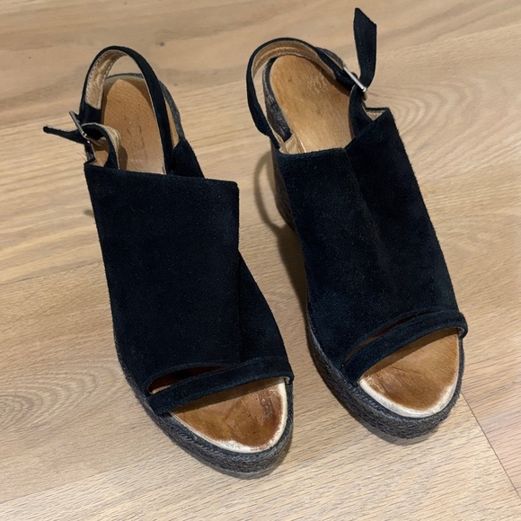 Cordani Black Suede Slingback Wedges - Picture 2 of 7